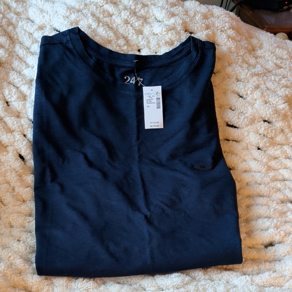 NWT Maurices 24/7 Deep Blue Tee